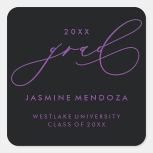 SIMPLE WHIMSICAL CALLIGRAPHY GRADUATION STICKER