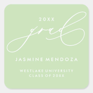 SIMPLE WHIMSICAL CALLIGRAPHY GRADUATION STICKER