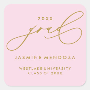 SIMPLE WHIMSICAL CALLIGRAPHY GRADUATION STICKER