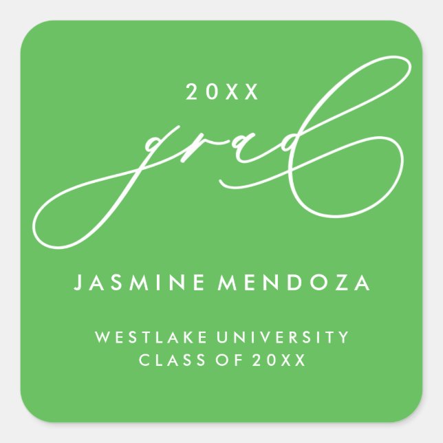 SIMPLE WHIMSICAL CALLIGRAPHY GRADUATION STICKER (Front)