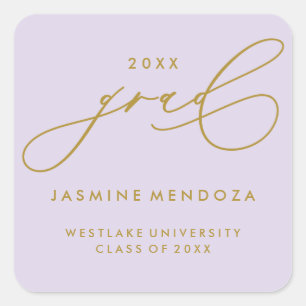 SIMPLE WHIMSICAL CALLIGRAPHY GRADUATION STICKER