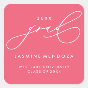 SIMPLE WHIMSICAL CALLIGRAPHY GRADUATION STICKER
