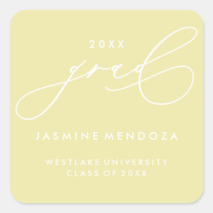 SIMPLE WHIMSICAL CALLIGRAPHY GRADUATION STICKER