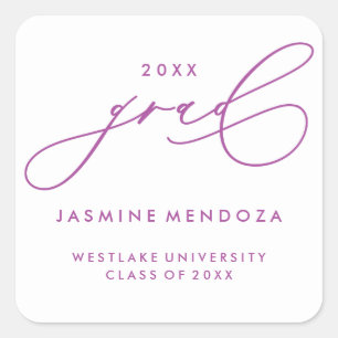 SIMPLE WHIMSICAL CALLIGRAPHY GRADUATION STICKER