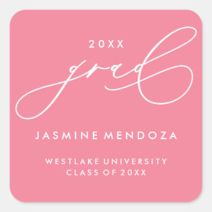SIMPLE WHIMSICAL CALLIGRAPHY GRADUATION STICKER