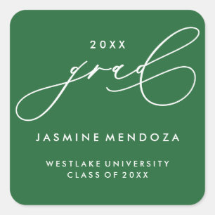 SIMPLE WHIMSICAL CALLIGRAPHY GRADUATION STICKER