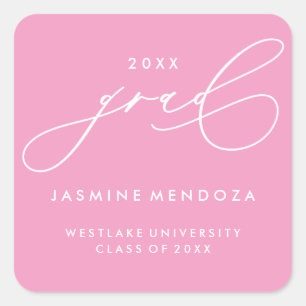 SIMPLE WHIMSICAL CALLIGRAPHY GRADUATION STICKER