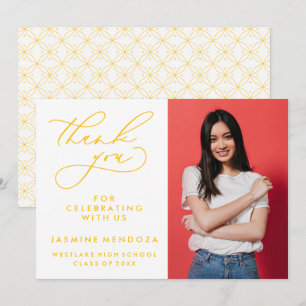 SIMPLE WHIMSICAL CALLIGRAPHY GRADUATION THANK YOU CARD