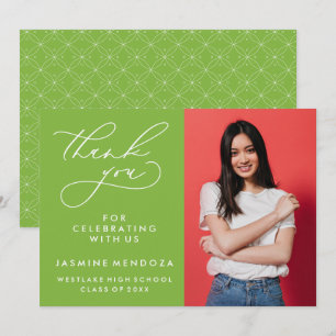 SIMPLE WHIMSICAL CALLIGRAPHY GRADUATION THANK YOU CARD