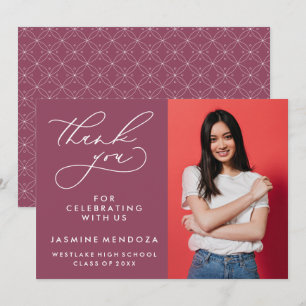 SIMPLE WHIMSICAL CALLIGRAPHY GRADUATION THANK YOU CARD