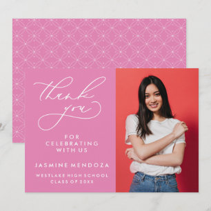 SIMPLE WHIMSICAL CALLIGRAPHY GRADUATION THANK YOU CARD