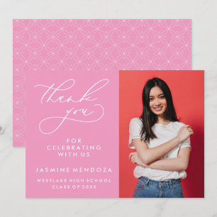 SIMPLE WHIMSICAL CALLIGRAPHY GRADUATION THANK YOU CARD