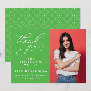 SIMPLE WHIMSICAL CALLIGRAPHY GRADUATION THANK YOU CARD