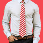 Simple Whimsical Cute Minimalist Red White Striped Tie<br><div class="desc">This design features simple cute minimalist minimal men's tie with whimsical fun stripes striped stripe, festive colourful red and white, with blue pink green red black, Christmas holiday party favour decor, Christmas holiday party supplies, plain basic simple adorable whimsy, creative unique simplistic fun, Christmas holiday cute whimsical men's whimsical holiday...</div>