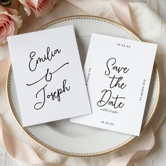 Simple Whimsical Handwritten Save the Date Wedding (Creator Uploaded)