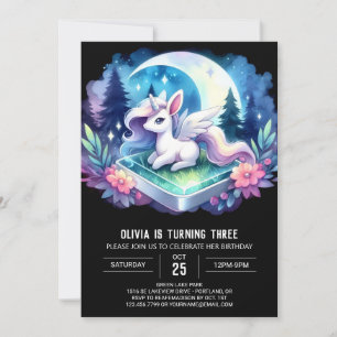 Simple Whimsical Horse Birthday Invitation