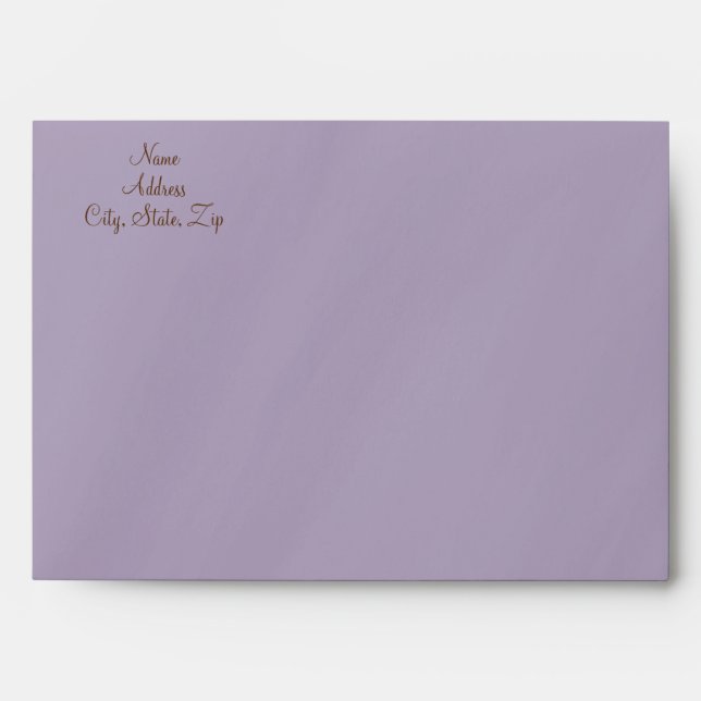Simple Whimsical Purple Brown Return Address Envelope (Front)