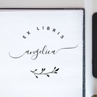 Simple Whimsical Script Minimalist Ex Libris Book