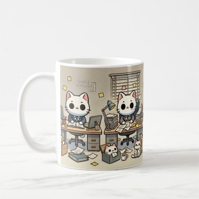 Simple Whiskers Office Chaos Mug (Left)