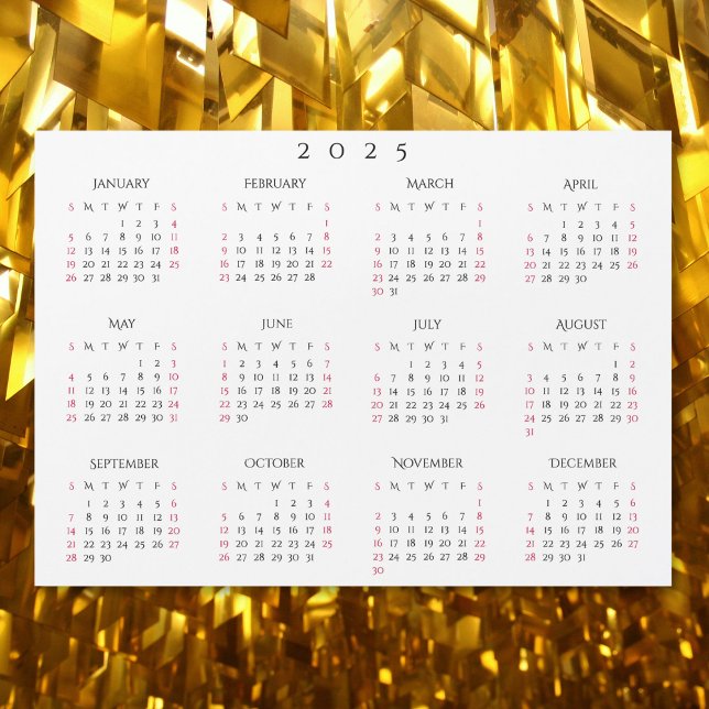 Simple White 2025 Yearly Full Year Calendar Magnet (Simple White 2025 Yearly Full Year Calendar Magnet)
