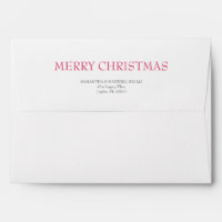 Simple White and Berry Red 5x7 Return Address