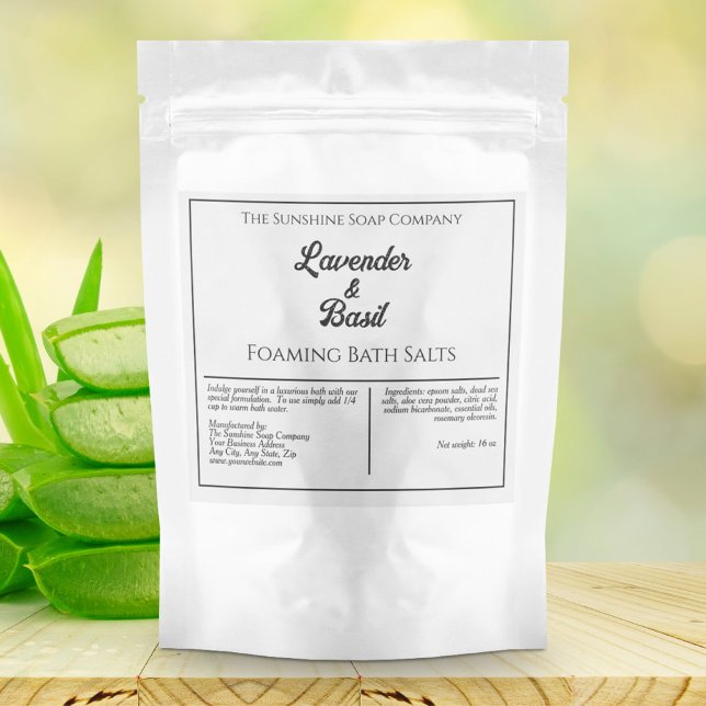 Simple White and Black Waterproof Product Label (Creator Uploaded)