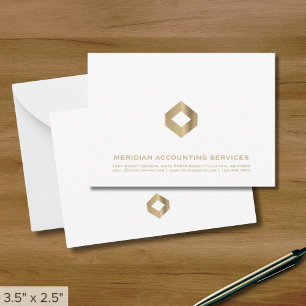Simple White and Gold Business Card