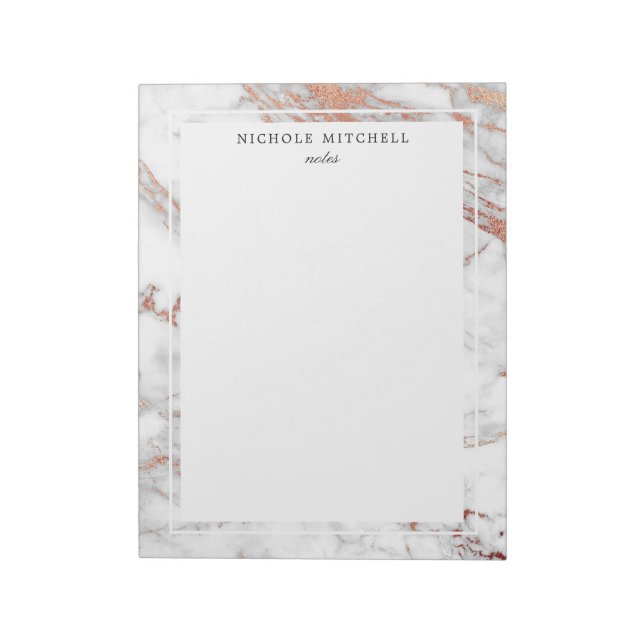 Simple White and Gold Marble Notepad (Rotated)