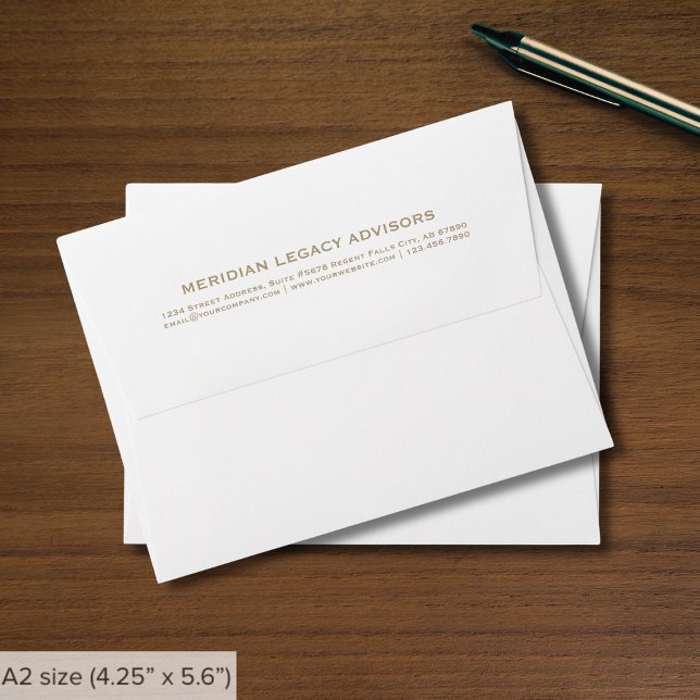 Simple White and Gold Typographic A2 Envelope (Creator Uploaded)