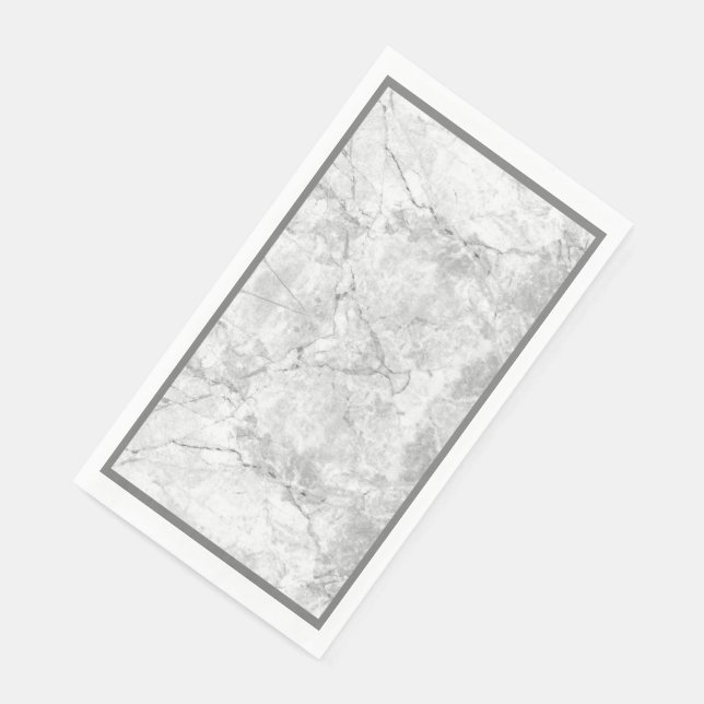 Simple White and Grey Marble |  Napkin (Corner)