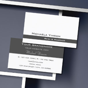 Simple White and Grey Modern Cool Professional Business Card