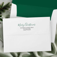 Simple White and Hunter Green 5x7 Return Address