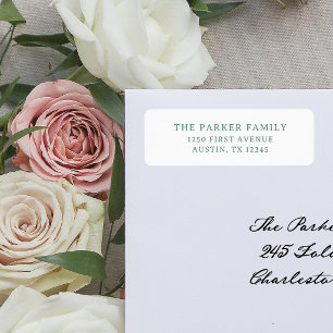 Simple White and Sage Green   Return Address