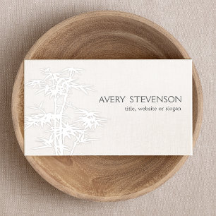Simple White Bamboo Holistic Health Wellness Business Card