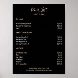 Simple White Beige Pricelist Poster