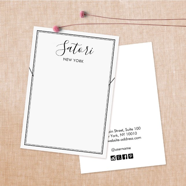 Simple White Black Border Script Necklace Display (Creator Uploaded)