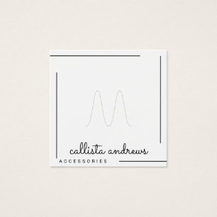 Simple White Black Border Script Ring Display