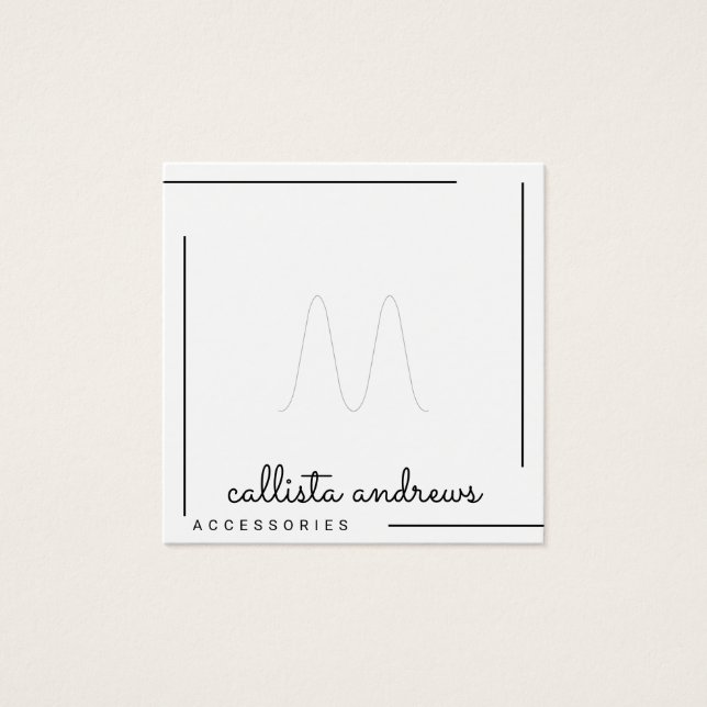 Simple White Black Border Script Ring Display (Front)