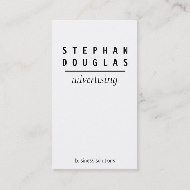 Simple | White & Black Business Card (Front)
