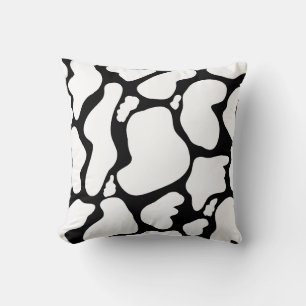 Simple White Black Large cow spots Animal print Cushion