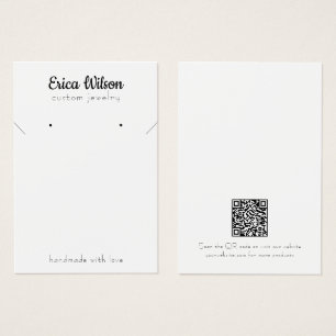 Simple White Black Necklace Earring Display card