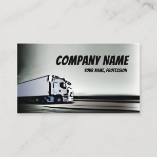 Simple White & Black Truck On The Road Card