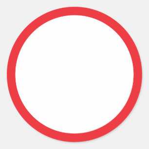 Simple White Blank with Red Border Classic Round Classic Round Sticker