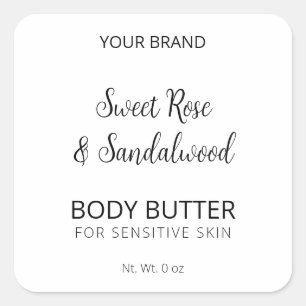 Simple White Body Butter Labels