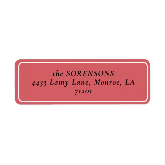 SIMPLE WHITE BORDER Return Address Label (Front)