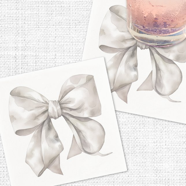 Simple White Bow Baby Shower Napkin (Simple White Bow Baby Shower Napkins)