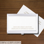 Simple White Business Card Case Golden Typography<br><div class="desc">Elevate your networking game with this sleek and professional business card case. The clean white background and golden typography in the lower thirds add a touch of sophistication to your business interactions. Stay organised and make a lasting impression with this stylish accessory.</div>