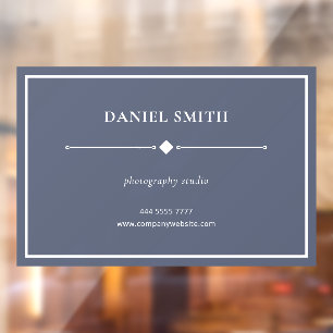 Simple White Business Office Frame on Dusty Blue