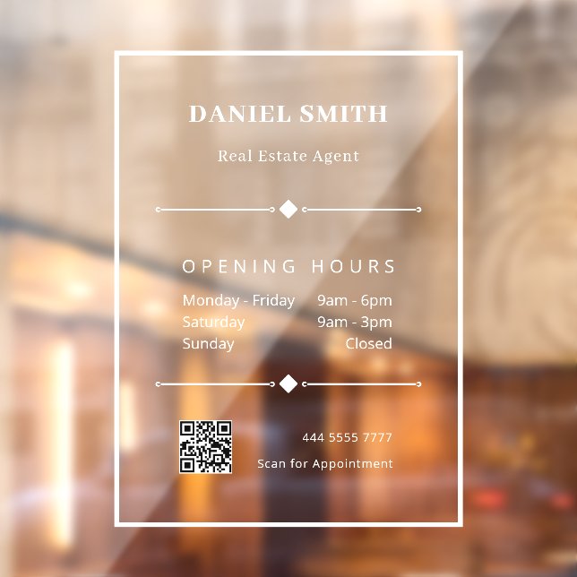 Simple White Business Office QR Code Opening Hours (Sheet 2)
