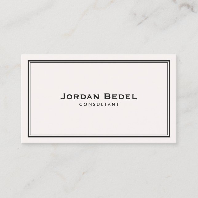 Simple White Classic Professional Business Card (Front)